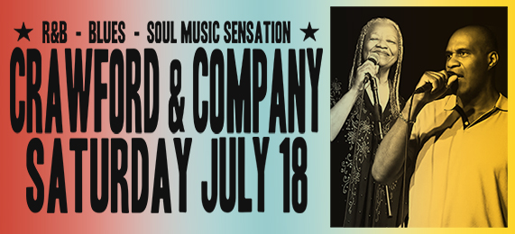 Crawford and Company July 18 event poster from The Blues Can