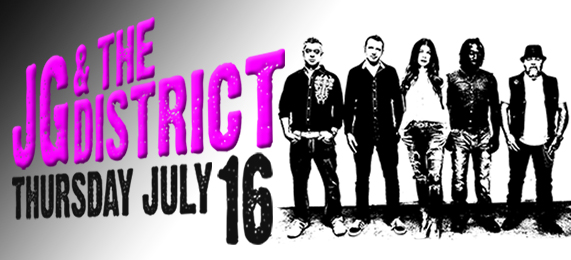 JG & The District July 16 event poster from The Blues Can